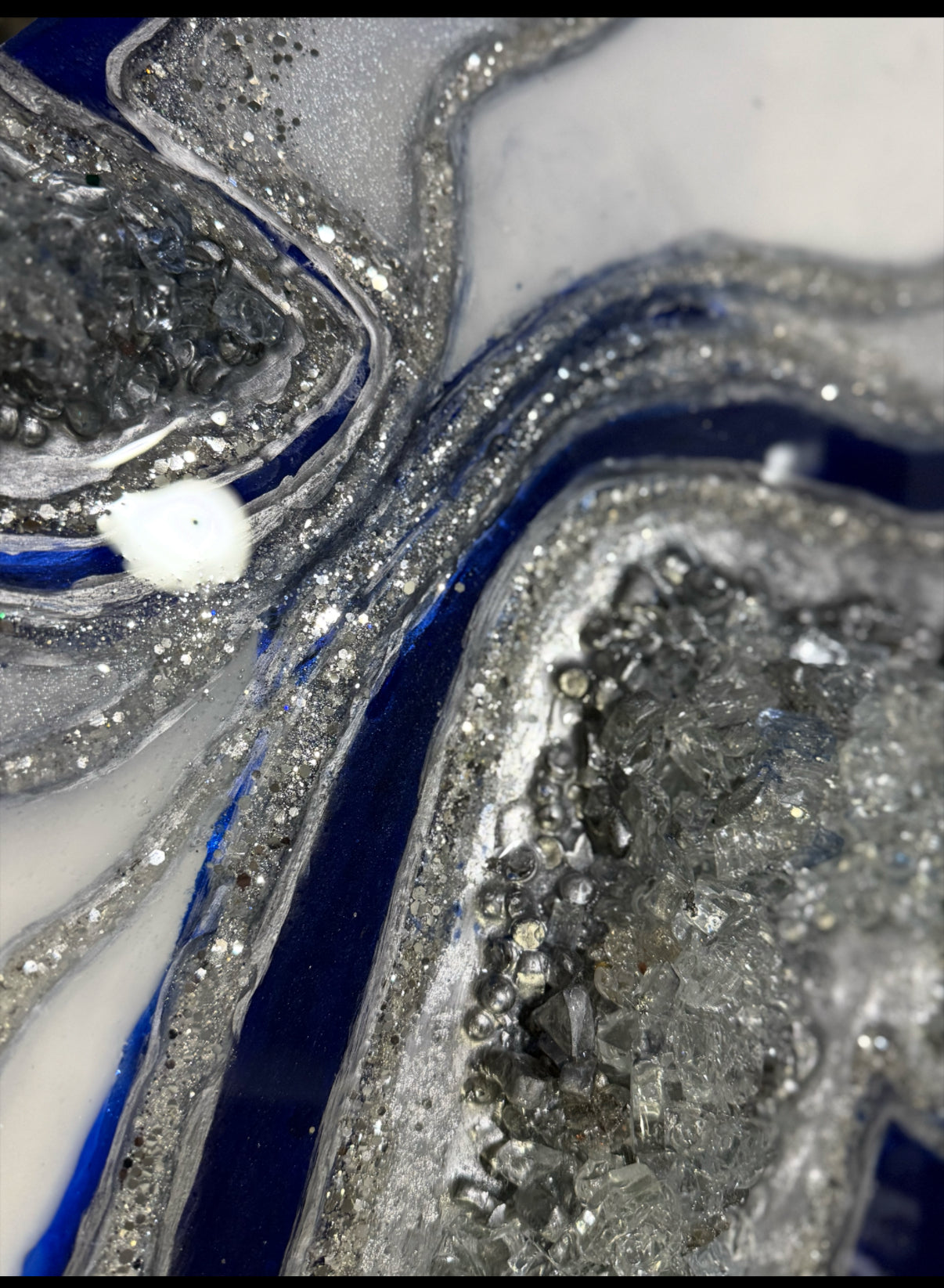 Geode inspired hand painted, one of a kind epoxy resin painting /wall art