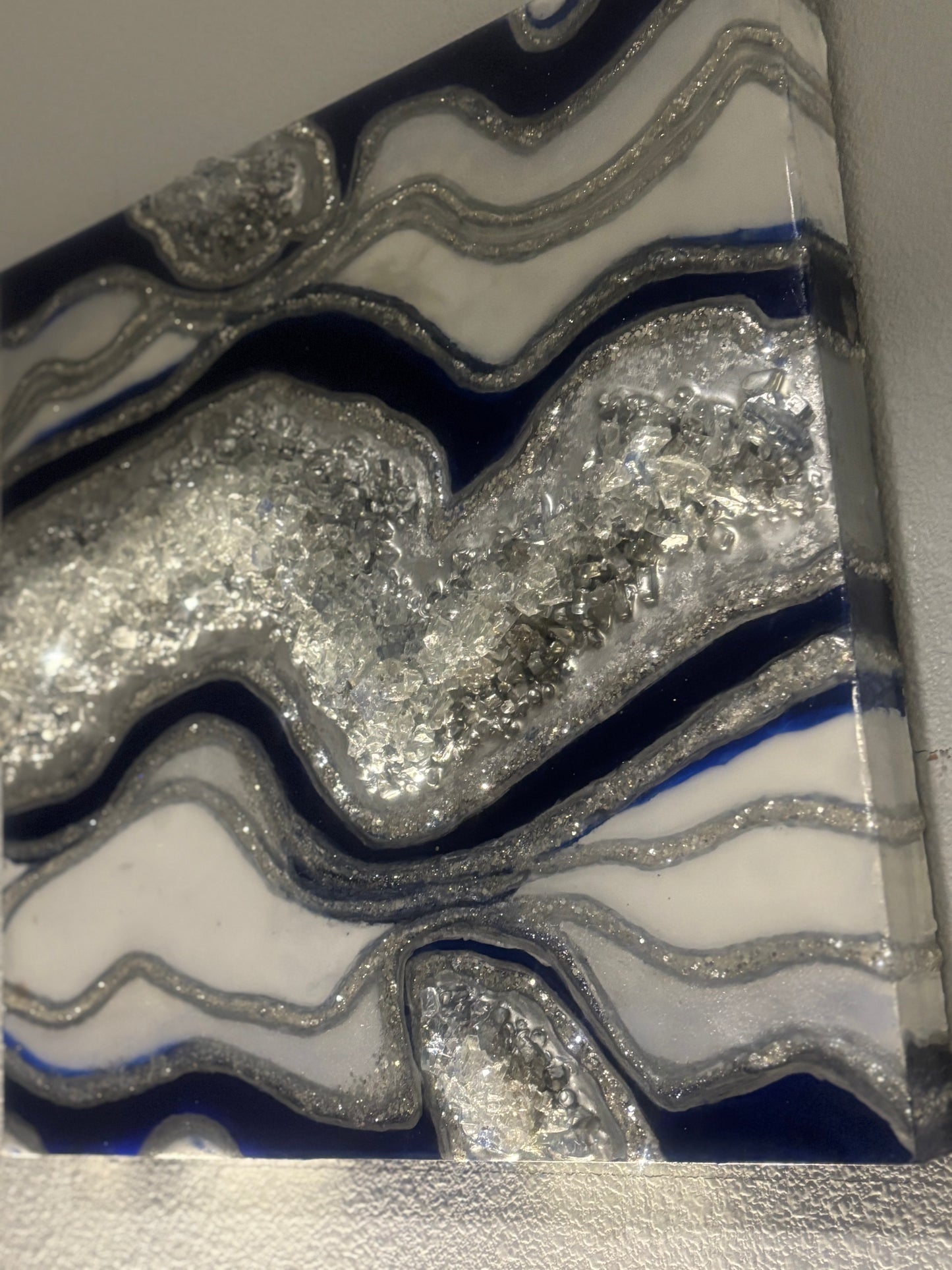 Geode inspired hand painted, one of a kind  epoxy resin painting /wall art