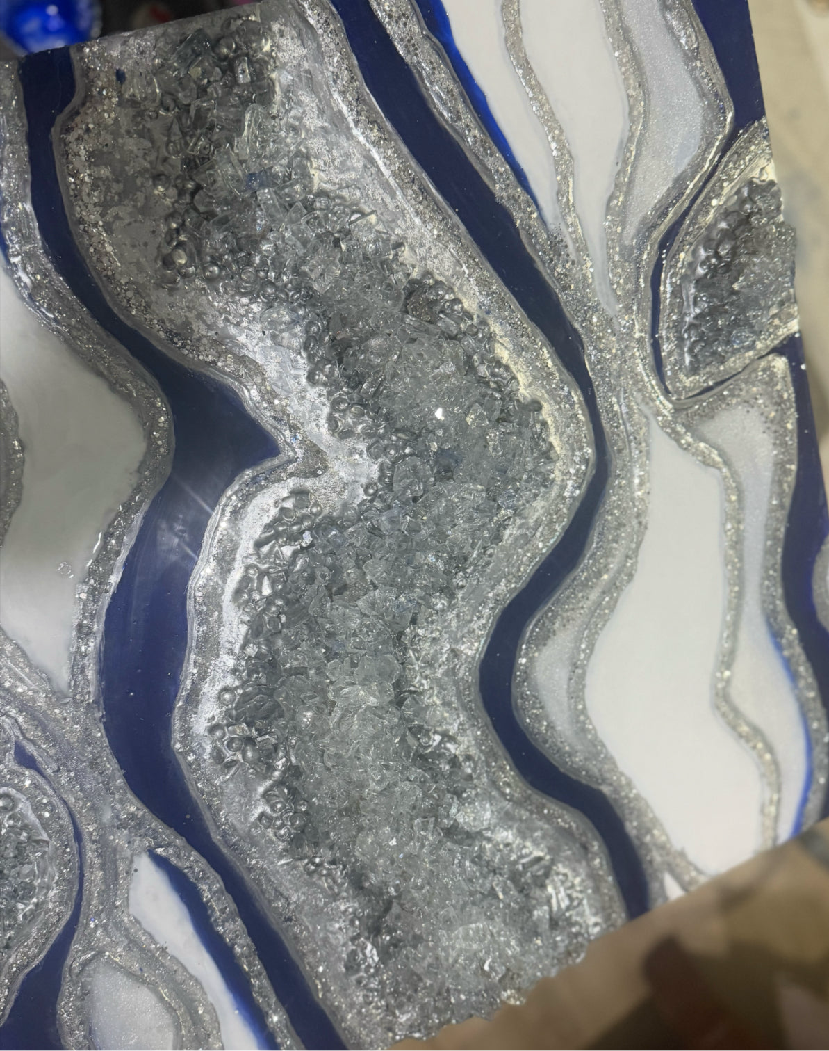 Geode inspired hand painted, one of a kind  epoxy resin painting /wall art