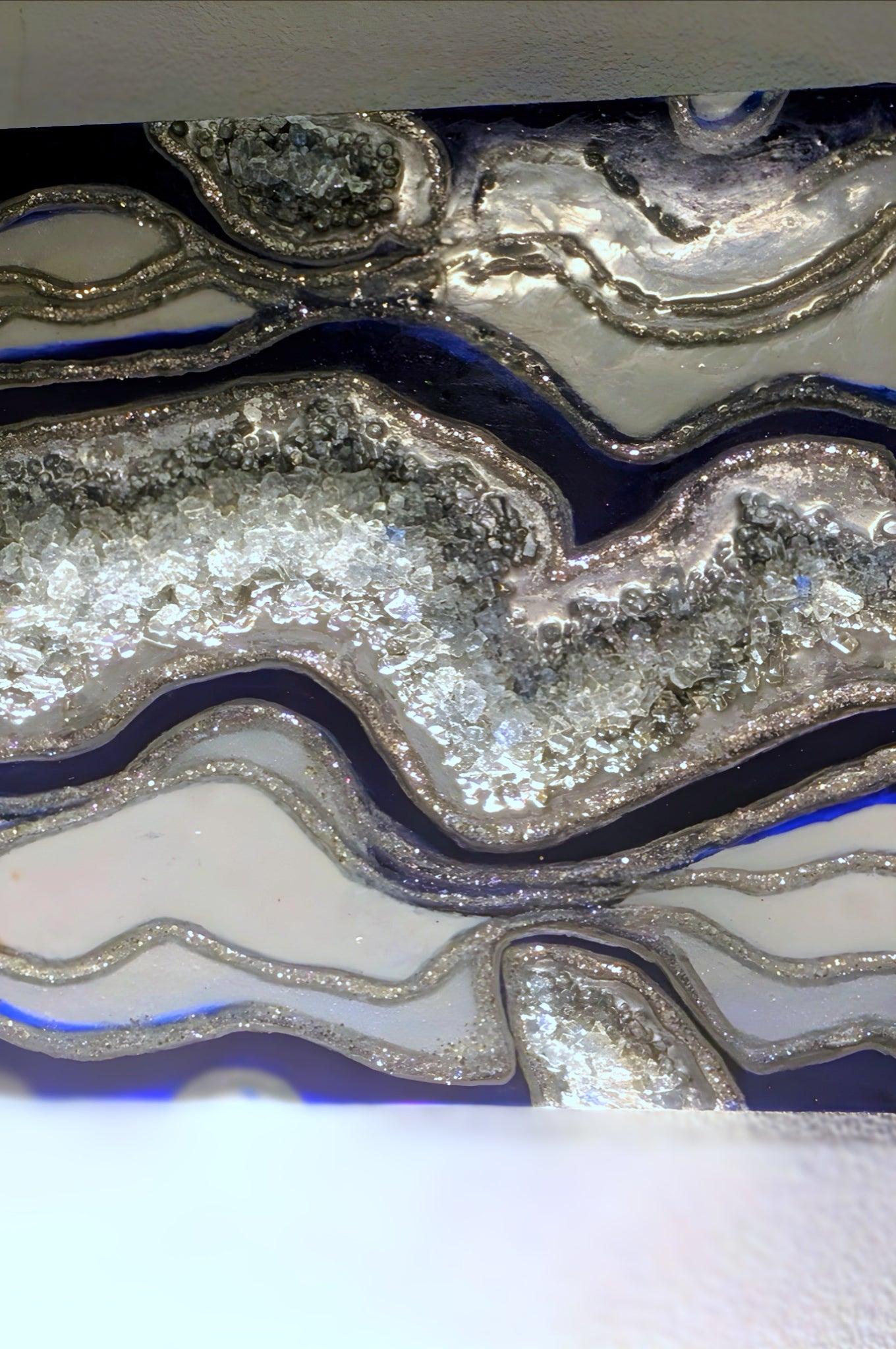 Geode inspired hand painted, one of a kind  epoxy resin painting /wall art
