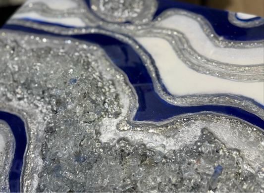 Geode inspired hand painted, one of a kind  epoxy resin painting /wall art