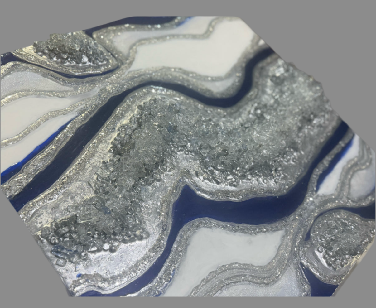 Geode inspired hand painted, one of a kind  epoxy resin painting /wall art