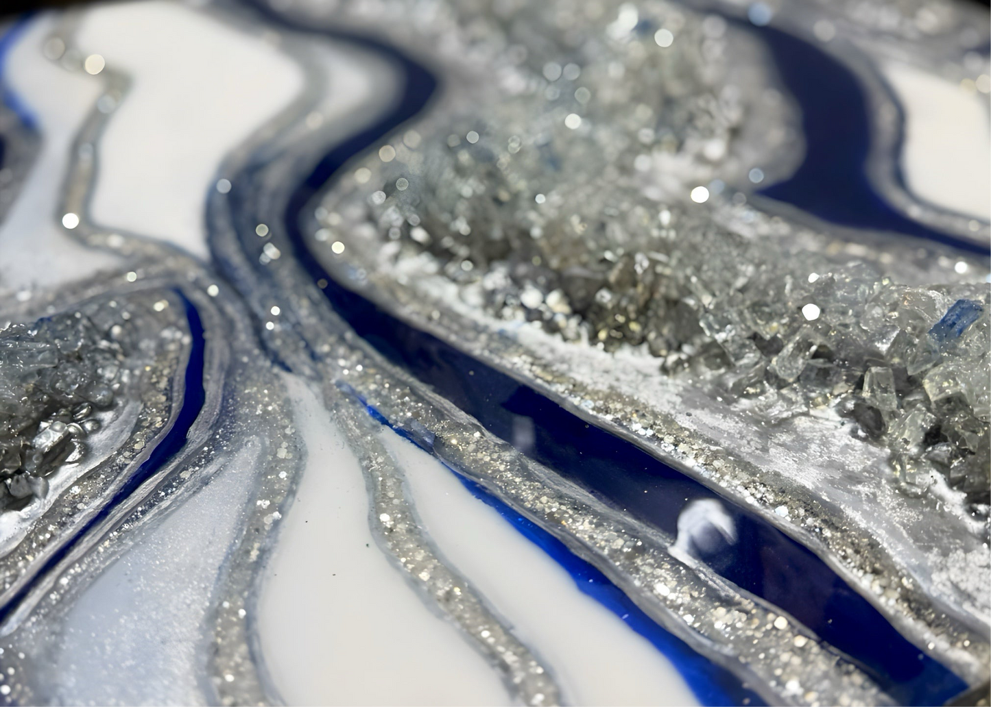 Geode inspired hand painted, one of a kind  epoxy resin painting /wall art